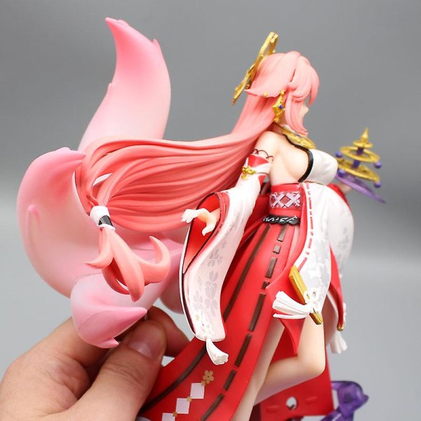 25cm Genshin Impact Anime Figurer Yae Miko Action Figur Sexig tjej Yae Miko Staty Staty Modell Samlarprydnad Presenter Leksak 25cm with box