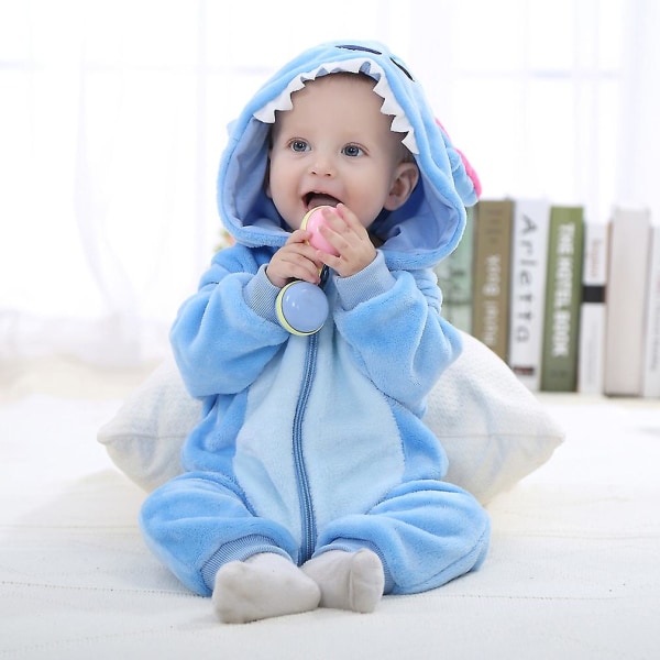 Unisex baby Vinter Höst Flanell Cosplay Jumpsuit med huva Panda 80cm