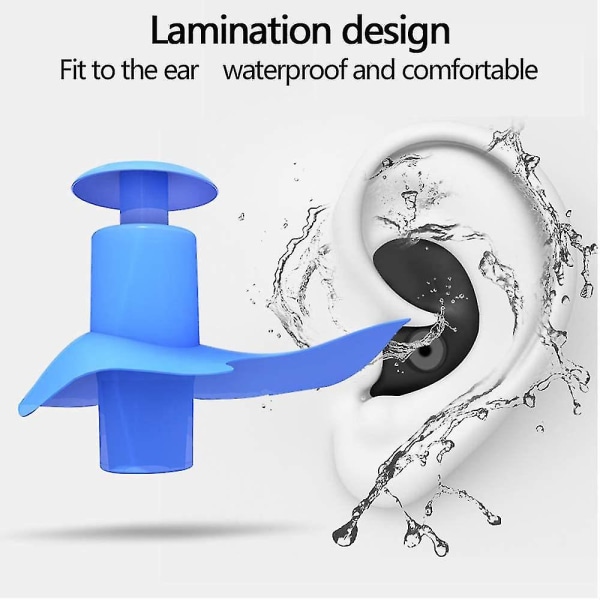 Simöronproppar,vattentäta Återanvändbara silikonproppar för simning, duscha Bada Surfa Snorkling och andra vattensporter, s null none
