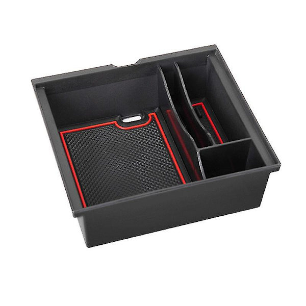 För Tesla Model 3 Y Tillbehör Auto Center Console Organizer Abs Förvaringslåda Brickfilt Fodrad/silikonmatta 2021 2022 2023 Felt Lined Version