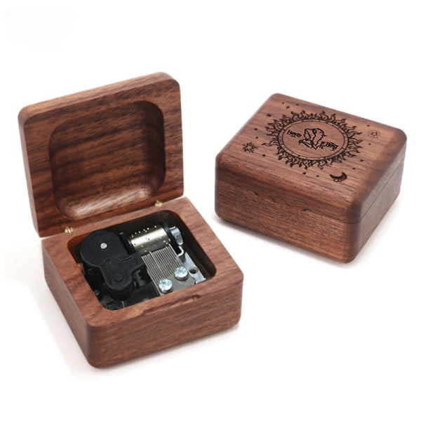 Harry Potter Music Box Retro Walnut Clockwork Music Box silver core 6 Beauty and the Beast