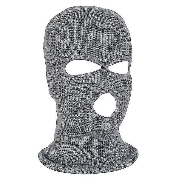 (Grå) THERMAL BALACLAVA-MASK VINTERARMY MILITÄR SKIDSTICKAD NACKVÄRMARE SPORT