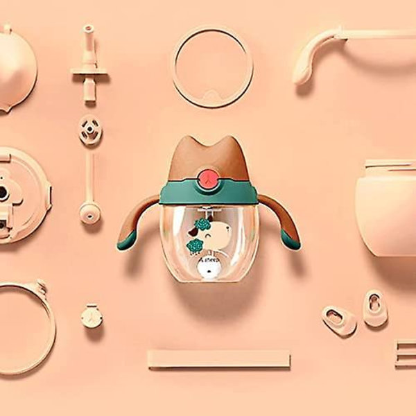 Pop-up lock för baby Halmkopp, inlärningskopp för nattträning, oberoende drickskopp för toddler , 300 ml mjölkpulverkopp med kryss null none