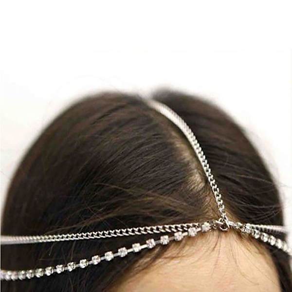 Farfi Bohemian Women Head Chain Smycken Pannan Dans Headpiece Hårbandstillbehör As the picture none