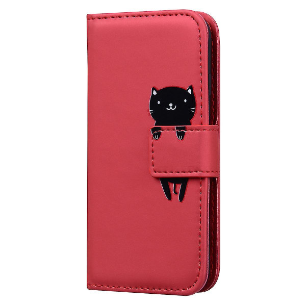 Bear Pattern Phone case för Sony Xperia L3 med korthållare, rem, Pu-lädermaterial, plånboksfunktion, hörnfallskydd Red