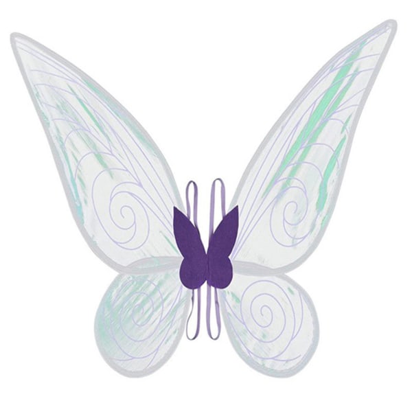 Butterfly Fairy Wings Rekvisita Dress Up Glittrande Halloween-kostym Slitstark För Barn Flickor Dam Fest 19*24in Purple