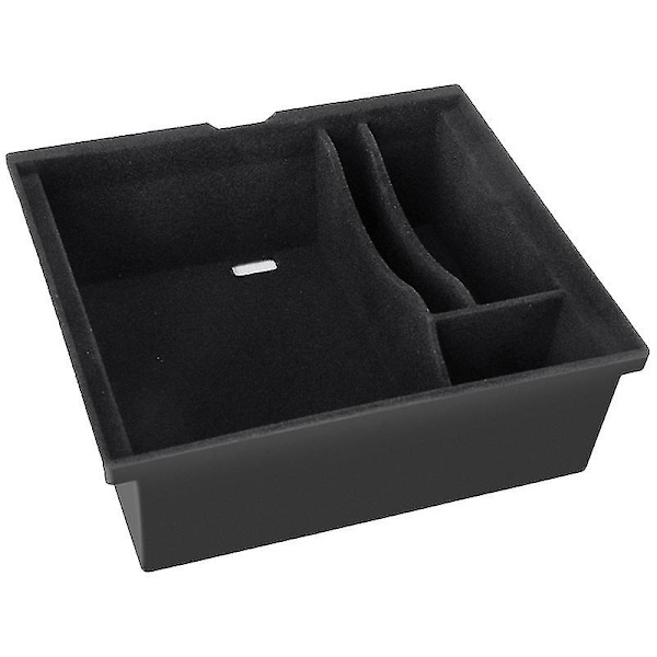 För Tesla Model 3 Y Tillbehör Auto Center Console Organizer Abs Förvaringslåda Brickfilt Fodrad/silikonmatta 2021 2022 2023 Felt Lined Version