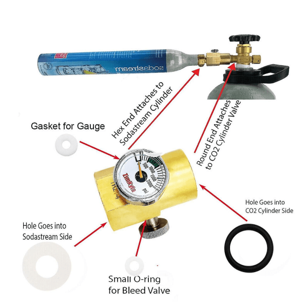 Co2-cylinderpåfyllningsadapter Fyllningsstation Tr21-4 Cga320 kompatibel Soda Stream Maker Health null none