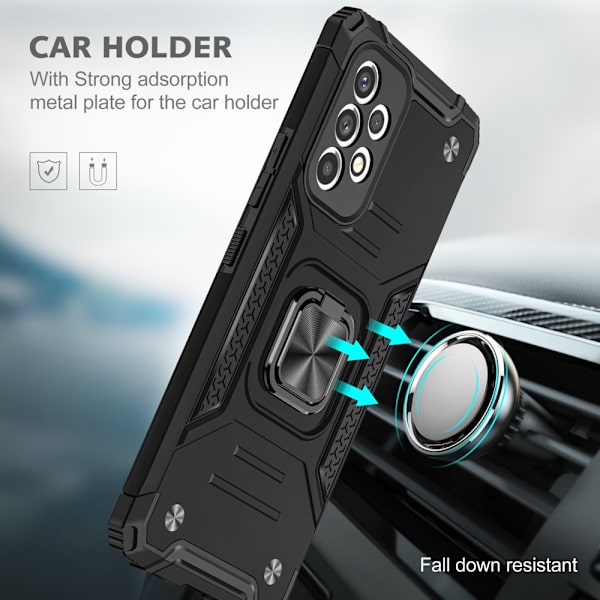 NIFFPD Galaxy A53 Case, Samsung A53 Case Ring Kickstand Hård PC Mjuk TPU cover till Samsung Galaxy A53 5G Röd black