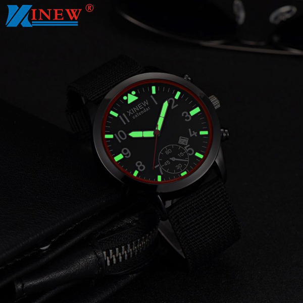 Klockor Herr Military Quartz Watch Black Date Luxury Sport Luminous Wrist Watch Herrklockor Black