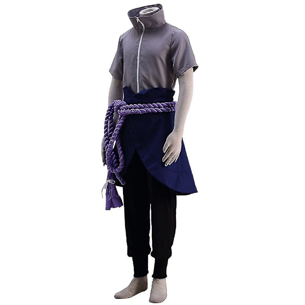 Naruto Shippuuden Anime Uchiha Sasuke Cosplay Kostym Outfit Set Halloween Party Carnival Fancy Dress Up-u M