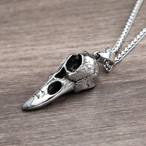 Nordic Odin Crow Skull Hänge Halsband Gothic Rostfritt Stål Raven Skull Halsband För Män Kvinnor Punk Pagan Smycken Droshipping Style B With D Chain