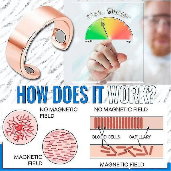 Diabetic Sugar Control Ring Sockermätare Diabetes Mån Hälsosam sockermätare Rose Gold