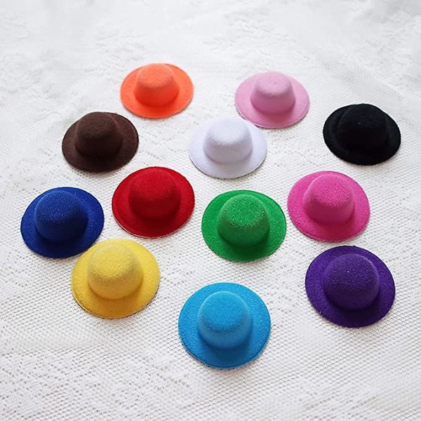14 färger Mini formella hattar Miniatyr hattar Hatt för gör-det-själv-hantverk Håraccessoarer Dekorera（2,7"/7cm) null none