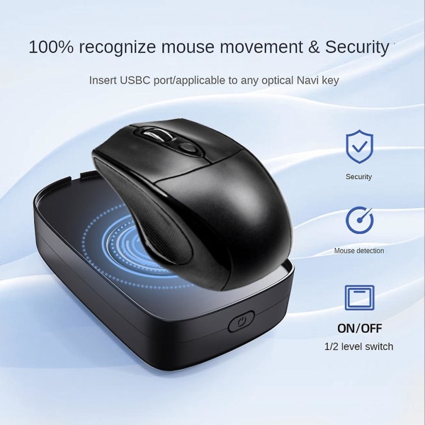 Mouse Jiggler USB Mouse Mover Movement Simulator med på/av-knapp för datoruppvakning, K black none