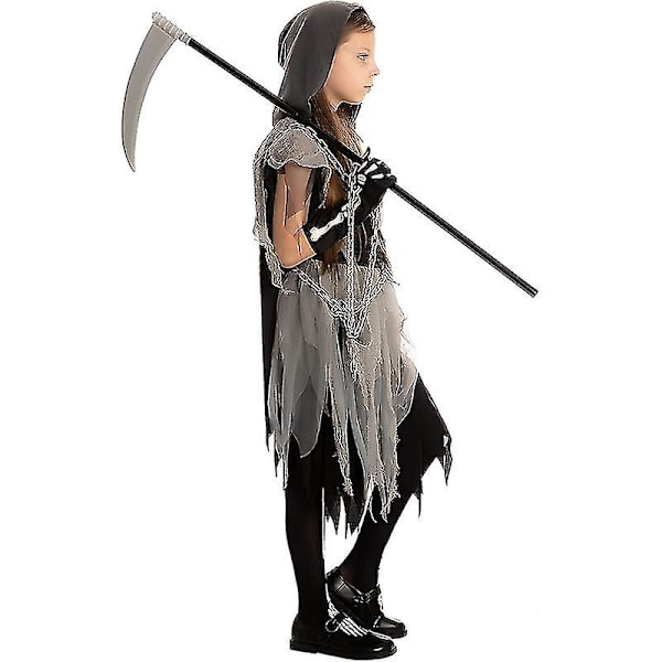 Skrämmande Grim Reaper flickdräkt för barn Halloween kostym 2023 ny ankomst C Height 100-115cm