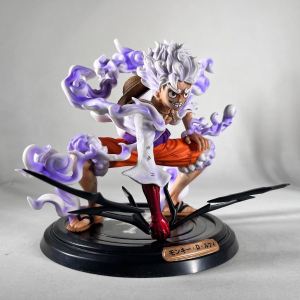 One Piece Luffy Gear 5 Anime Figur Sun God Nika 17cm Pvc Action Staty Staty Samlarobjekt Modell Dockleksaker För Barn Present C with box 20cm red