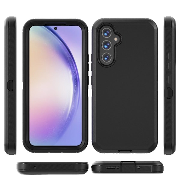 TASHHAR Samsung Galaxy A54 5G case med bältesklämma hölster Militärklass Heavy Duty 3 i 1 Stötsäker rustning Robust Hållbar för Galaxy A54 5G black