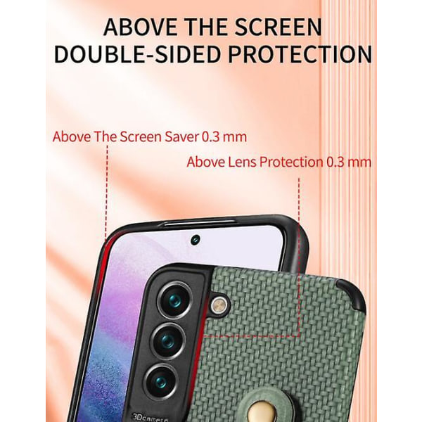Phone case för Galaxy S22 Phone case Stötsäker telefonhållare Kortplats Multifunktionell green