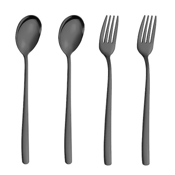 Färgglada middagsgafflar set med 4, moderna, färgglada bestickgafflar