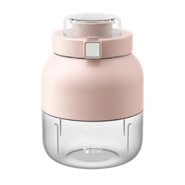 Bärbar juicekopp för dubbla användningsområden med två lock USB laddningsmixer blender för utomhusbruk Pink