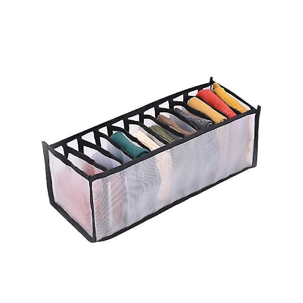 2st Organizer Förvaringslåda Vikbar Underkläder Organizer Förvaringsavdelare Organizer Jeans Garderob Organize-26 Black 11 Grids