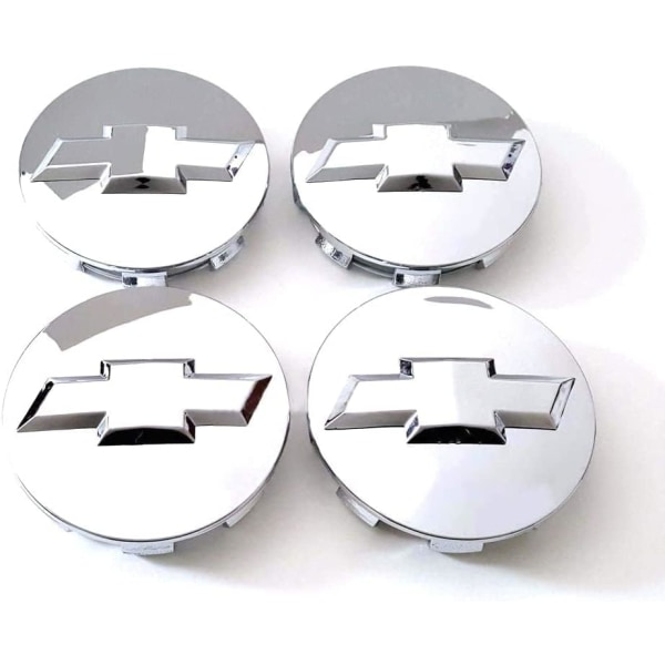 Haocc Loud 83mm Chrome Hjul Center Nav Caps Emblem för Chevy Surburban Silverado Tahoe Wheels 4st (Chrome Silver)