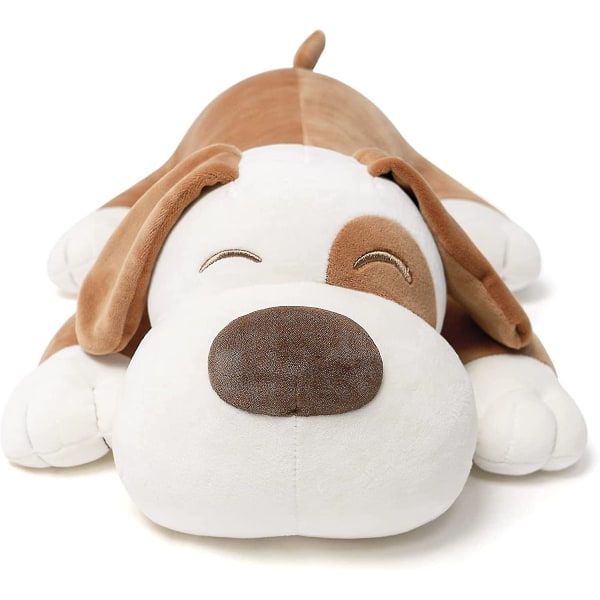 Hund gosedjur - 17,7 tum brun valp plysch leksakskudde - Kawaii plyschar för barn, barn, toddler även tonåringar -mjuk kramkudde Fo