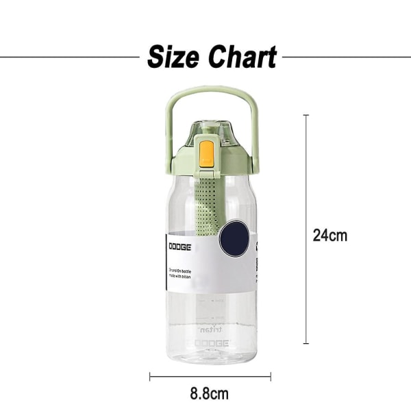 Vattenflaska - Läckagesäkra Bpa-fria vattenflaskor, låsfunktion och fällbart lock, dricksvattenkoppar Green 1000ml