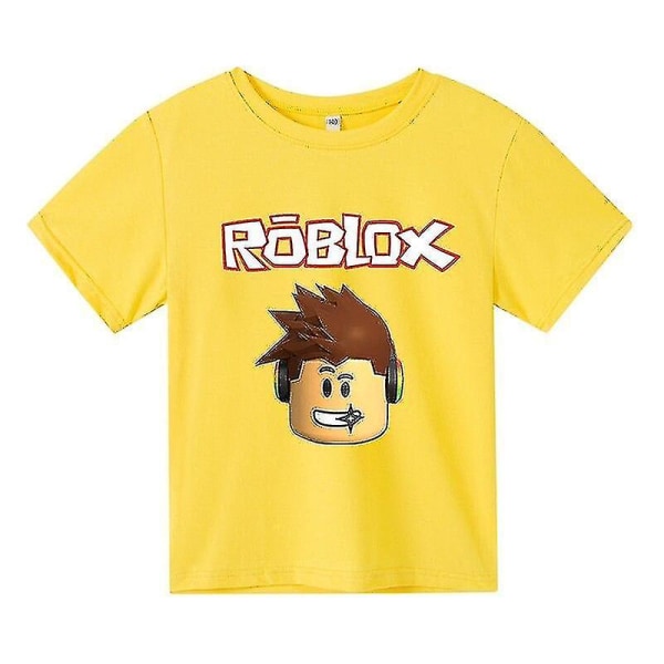 3d bomull sommar Robloxing T-shirt Yellow 14T-160CM