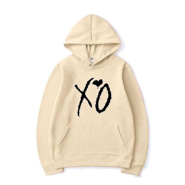 The Weeknd Printed huvtröjor Xo Mode Print Huvtröja Herr Kvinnor Harajuku Hip Hop Pullover Hoodie Toppar Beige 01 XXL