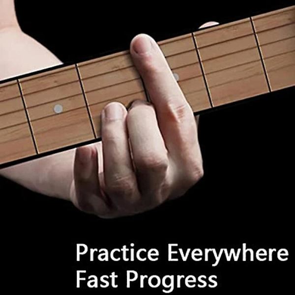 Pocket Guitar Practice Tool Bärbar ackordtränare Gitarr Finger Tränings- och ackordövningsverktyg Black 4 Fret