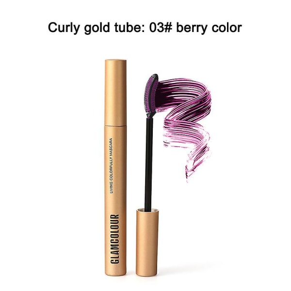 Eye Lash Curling Volume Silk Fiber Skinny Magic Color Mascara Vattentät curling small gold tube black