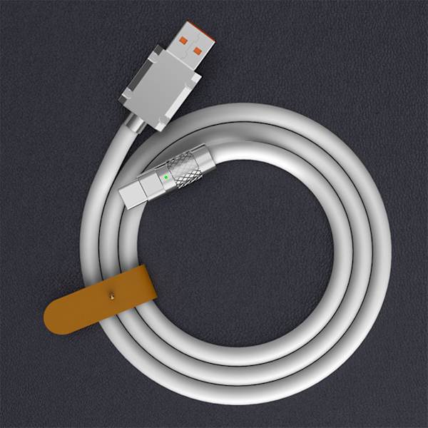 120w 6a snabbladdningskabel Flexibel sladd Micro USB kabel för dataöverföring och snabbladdning Orange 1m