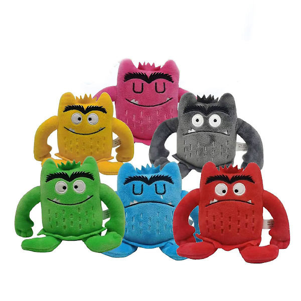 Känslomässigt litet monster Färgmonstret Plyschleksaksdocka 6 PCS none