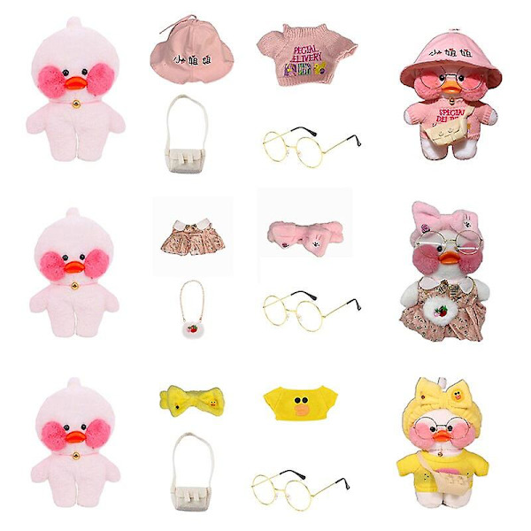 Lalafanfan Kläder Anka Plyschleksak Tillbehör Söt Mini Gula Ankor Plyschdocka Mjuk Djurkudde Födelsedagspresenter Till Barn Present Till Ki for 30cm duck white duck