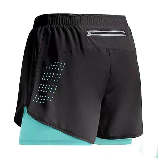 2023 Sportshorts Herr Sportkläder Dubbeldäck träning Kortbyxa Summer 2 In 1 Beach Homme Kläder Jogging Gym Löpshorts Z XXL Tiffany Blue