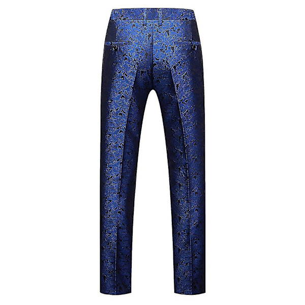 Schan Herr 3-delade kostymer Sjal Lapel Enknapps Smoking Blazer Västbyxor Set För Bröllop Blue M