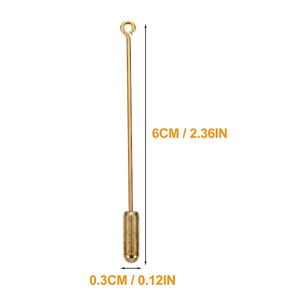 20st kreativa gör-det-själv-broschtillbehör Lång hatt örhängetillbehör Golden 6X0.3CM