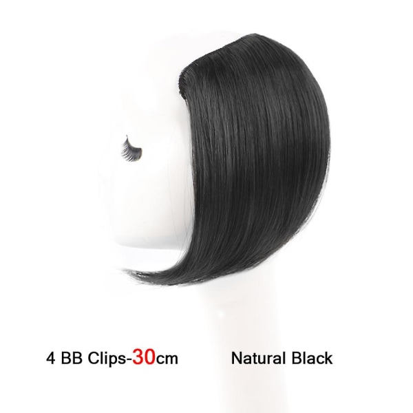 Dam Syntetisk Rak 4 clips i ett stycke Osynliga hårkuddar U-formad rotdyna Hög naturligt fluffigt hårförlängning 1B 27HL