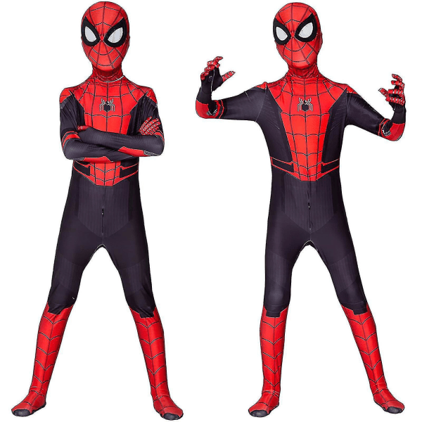 Spider-man Kostym Vuxen Barn Outfit För Herr Pojke V_y Hög kvalitet Men 160