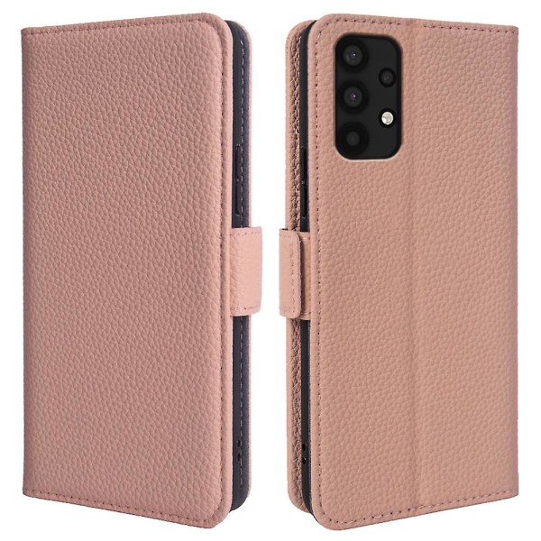 För Samsung Galaxy A33 5g äkta kohudsläder cover Fullt skydd Telefon Flip Case Pink