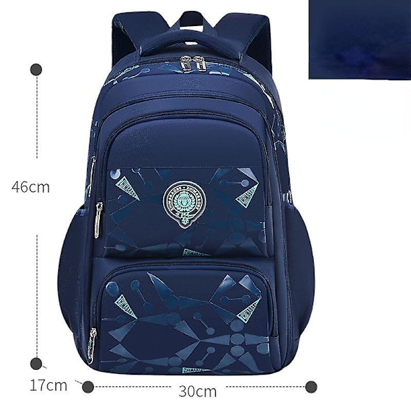 Klass 3-6 vattentät barn skolväskor pojkar grundskole ryggsäckar ortoped högstadie skolväska mochila infantil Dark blue large
