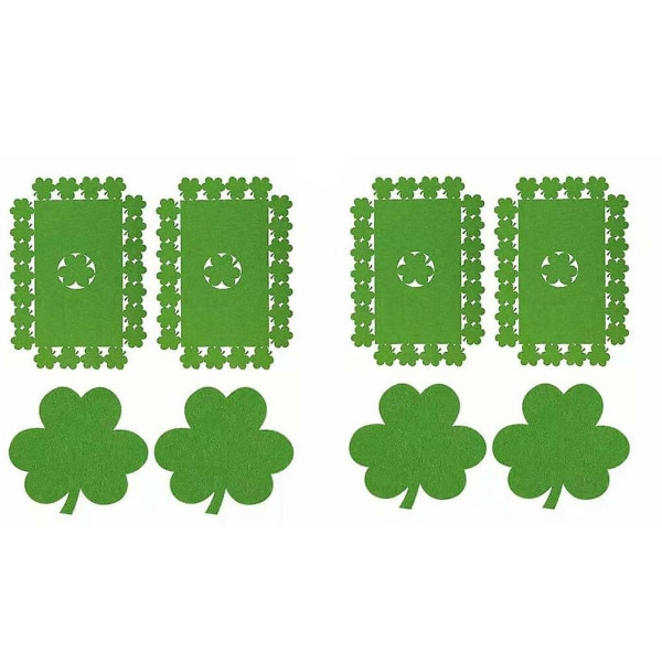 8 st Saint Patrick's Day Coaster Grön Utsökt Festival Matbord Underlägg Green 35X25X0.2CM