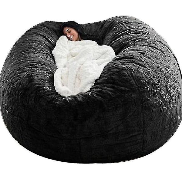 Lazy Sofa Bean Bag Bean Bag Cover Stol Kudde Black 135*65CM