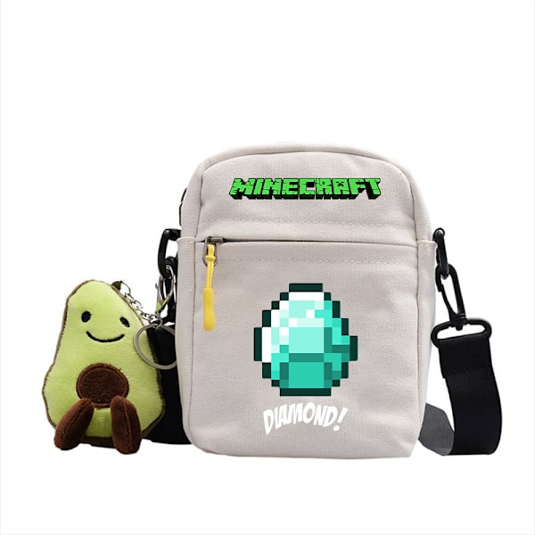 Minecraft Student Axelväska Casual Tecknad Vit ~ 7