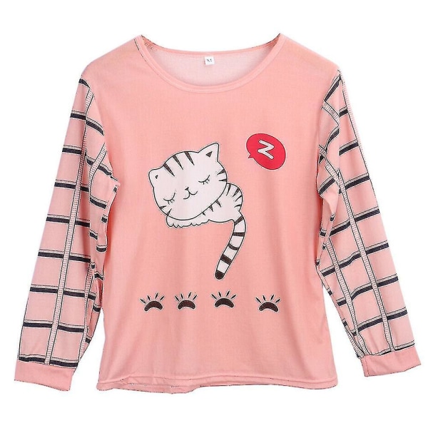 Dampyjamasset Sovkläder Loungewear Pyjamas Pink Cat 2XL