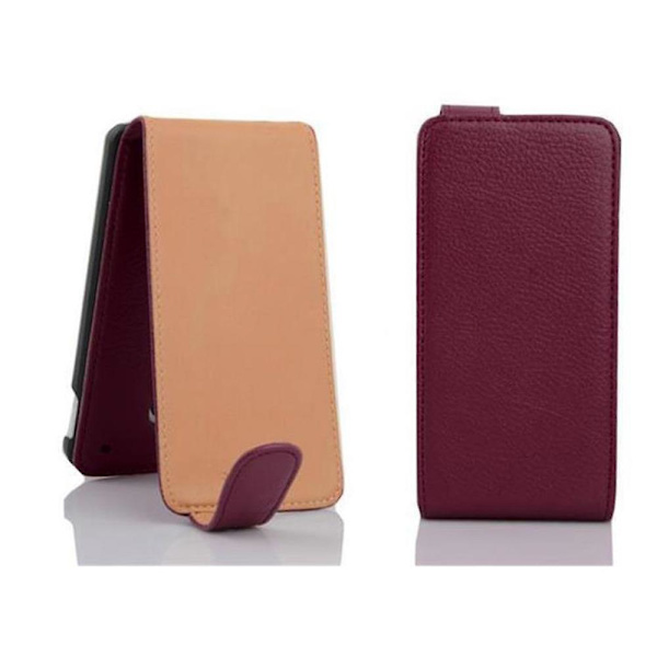 Sony Xperia M2 / M2 AQUA Hülle Handy Cover Flip Case Etui - med texturerad yta BORDEAUX PURPLE Xperia M2 / M2 AQUA