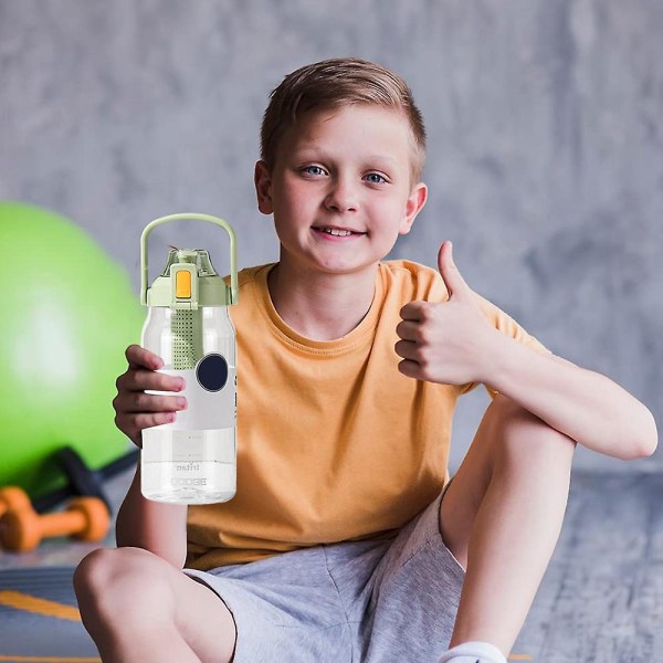 Vattenflaska - Läckagesäkra Bpa-fria vattenflaskor, låsfunktion och fällbart lock, dricksvattenkoppar Green 1000ml