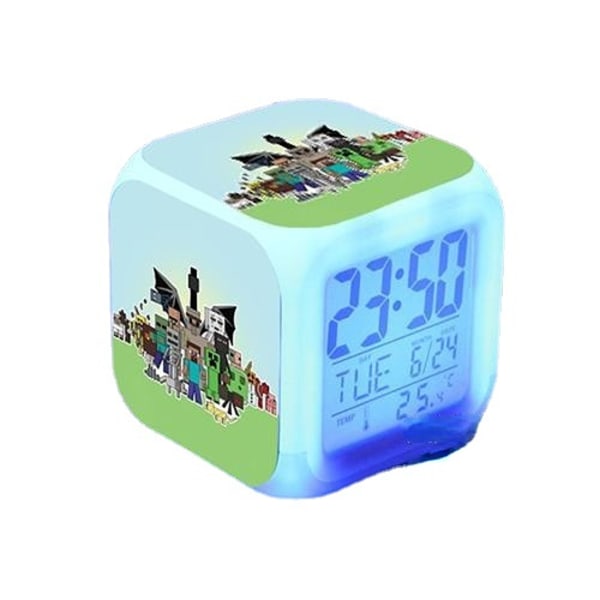 Minecraft Alarm Clock Led Night Light F8